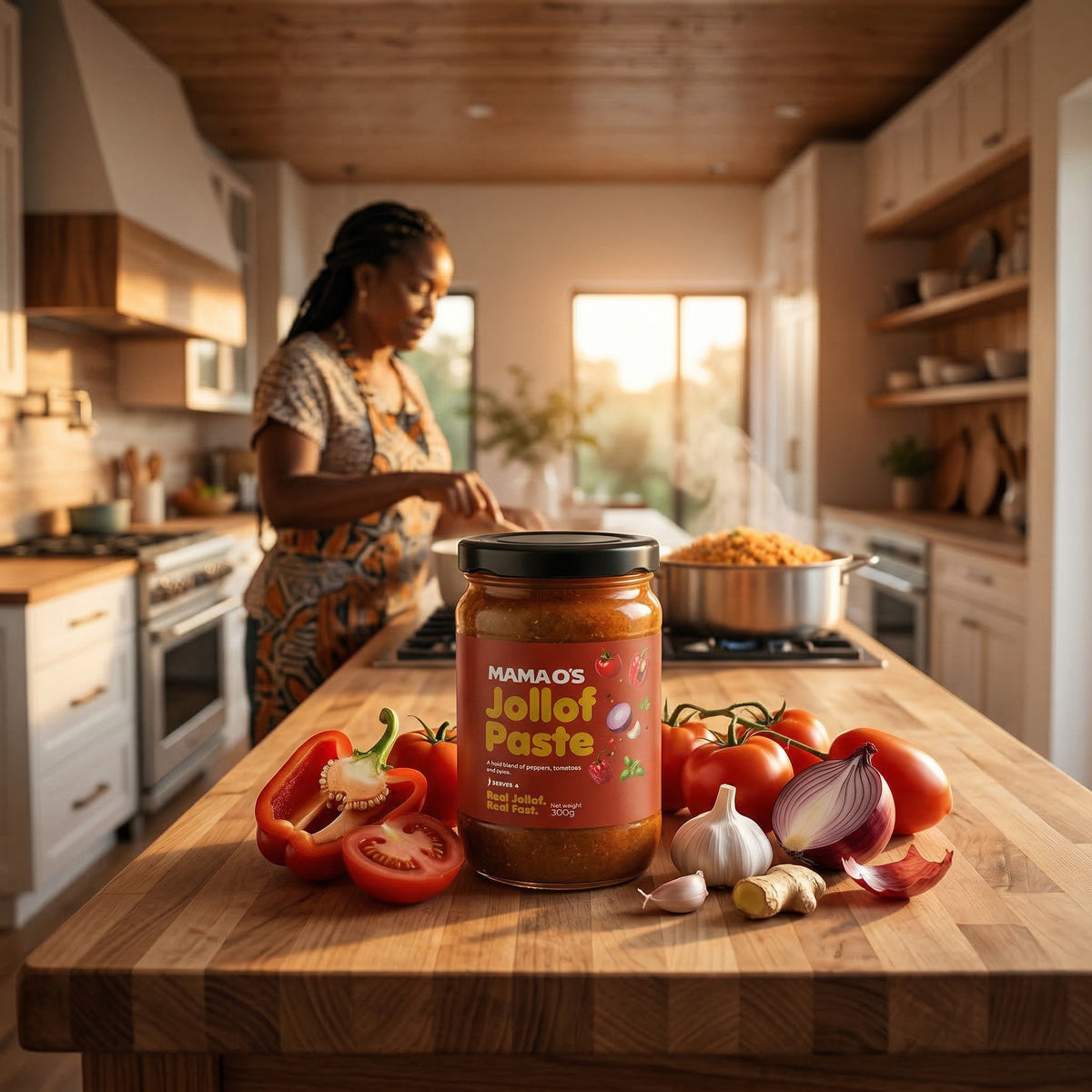 Mama Os Jollof Paste served at home